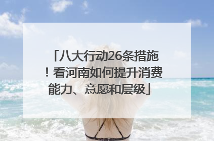 八大行动26条措施！看河南如何提升消费能力、意愿和层级