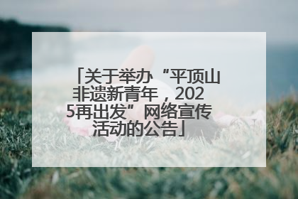关于举办“平顶山非遗新青年，2025再出发”网络宣传活动的公告