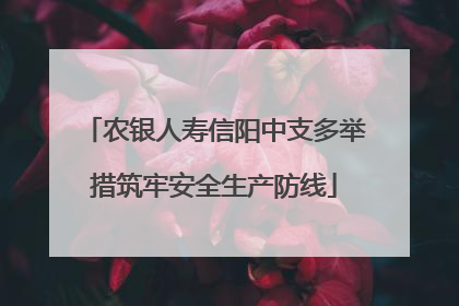 农银人寿信阳中支多举措筑牢安全生产防线