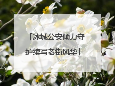 冰城公安倾力守护续写老街风华