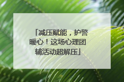 减压赋能，护警暖心！这场心理团辅活动超解压