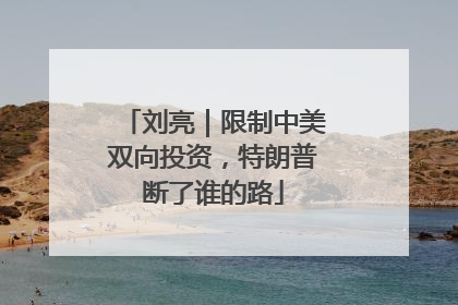 刘亮｜限制中美双向投资，特朗普断了谁的路