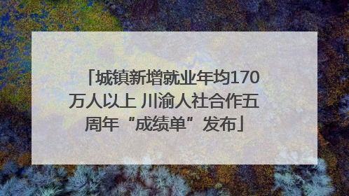 城镇新增就业年均170万人以上 川渝人社合作五周年“成绩单”发布