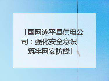 国网遂平县供电公司：强化安全意识 筑牢网安防线