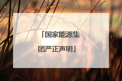 国家能源集团严正声明