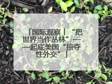 国际观察丨“把世界当作丛林”——起底美国“掠夺性外交”