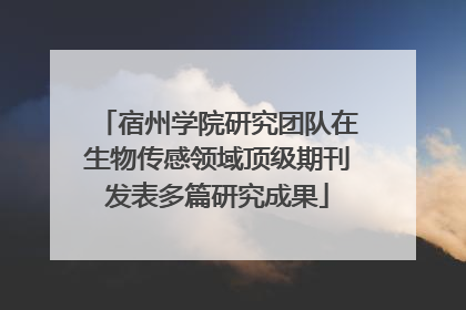宿州学院研究团队在生物传感领域顶级期刊发表多篇研究成果
