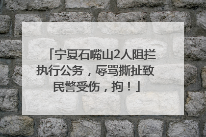 宁夏石嘴山2人阻拦执行公务，辱骂撕扯致民警受伤，拘！