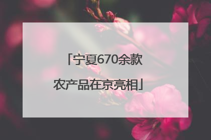 宁夏670余款农产品在京亮相