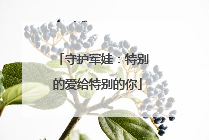 守护军娃：特别的爱给特别的你