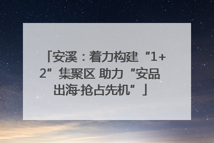 安溪：着力构建“1+2”集聚区 助力“安品出海·抢占先机”
