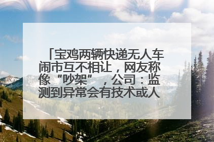 宝鸡两辆快递无人车闹市互不相让，网友称像“吵架”，公司：监测到异常会有技术或人为干预处置