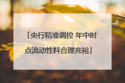 央行精准调控 年中时点流动性料合理充裕