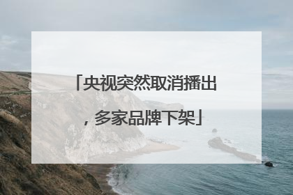 央视突然取消播出，多家品牌下架