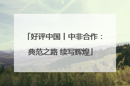 好评中国丨中非合作：典范之路 续写辉煌