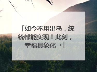 如今不用出岛，统统都能实现！此刻，幸福具象化→