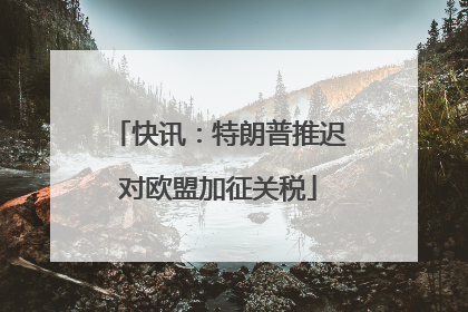 快讯：特朗普推迟对欧盟加征关税