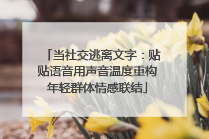 当社交逃离文字：贴贴语音用声音温度重构年轻群体情感联结