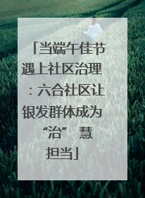 当端午佳节遇上社区治理：六合社区让银发群体成为 “治” 慧担当