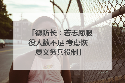 德防长：若志愿服役人数不足 考虑恢复义务兵役制