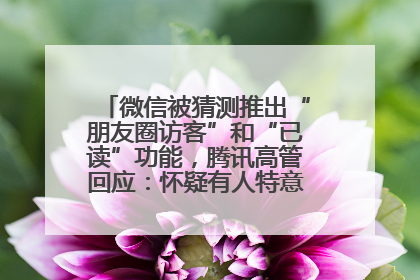 微信被猜测推出“朋友圈访客”和“已读”功能，腾讯高管回应：怀疑有人特意反复翻炒流量