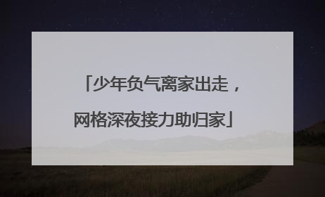 少年负气离家出走，网格深夜接力助归家