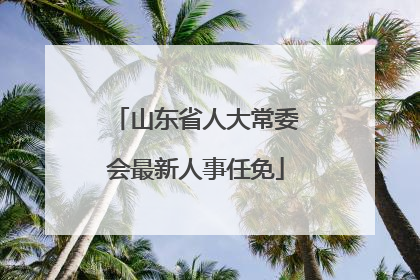 山东省人大常委会最新人事任免