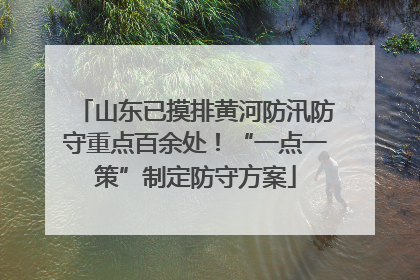 山东已摸排黄河防汛防守重点百余处！“一点一策”制定防守方案