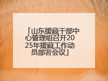 山东援藏干部中心管理组召开2025年援藏工作动员部署会议