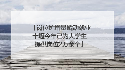 岗位扩增量撬动就业 十堰今年已为大学生提供岗位2万余个