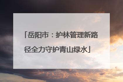 岳阳市：护林管理新路径全力守护青山绿水