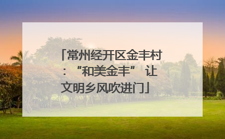 常州经开区金丰村：“和美金丰” 让文明乡风吹进门