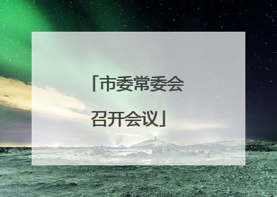 市委常委会召开会议
