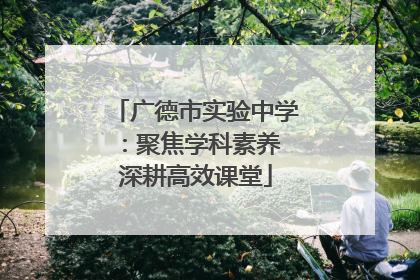 广德市实验中学：聚焦学科素养 深耕高效课堂