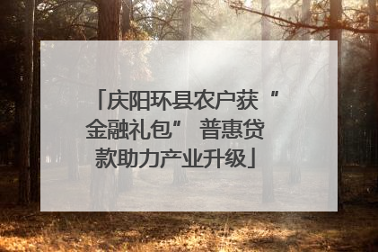庆阳环县农户获“金融礼包” 普惠贷款助力产业升级