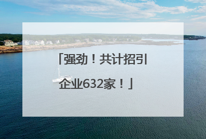 强劲！共计招引企业632家！