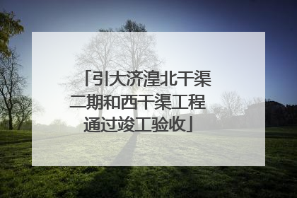 引大济湟北干渠二期和西干渠工程通过竣工验收