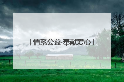 情系公益·奉献爱心