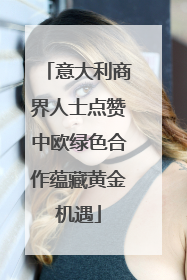 意大利商界人士点赞中欧绿色合作蕴藏黄金机遇