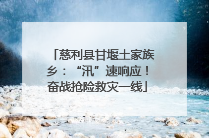 慈利县甘堰土家族乡：“汛”速响应！奋战抢险救灾一线