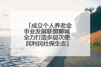 成立个人养老金事业发展联盟聊城全力打造多层次便民利民社保生态