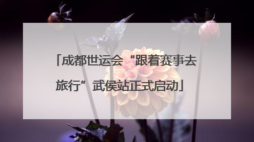 成都世运会“跟着赛事去旅行”武侯站正式启动