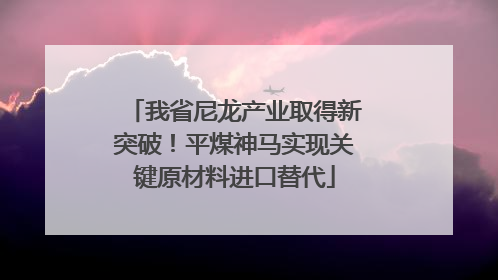 我省尼龙产业取得新突破！平煤神马实现关键原材料进口替代