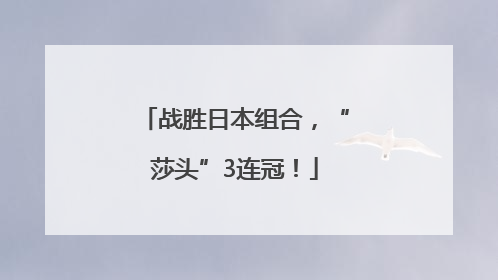 战胜日本组合，“莎头”3连冠！