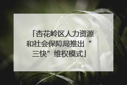 杏花岭区人力资源和社会保障局推出“三快”维权模式