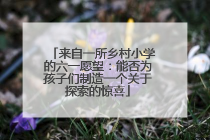 来自一所乡村小学的六一愿望：能否为孩子们制造一个关于探索的惊喜