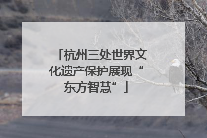 杭州三处世界文化遗产保护展现“东方智慧”