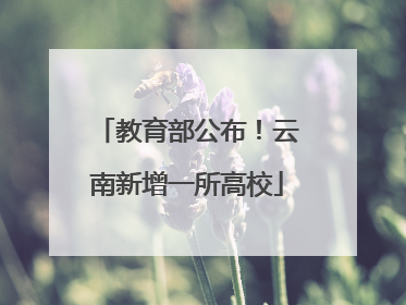 教育部公布！云南新增一所高校