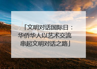 文明对话国际日：华侨华人以艺术交流串起文明对话之路