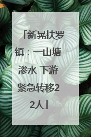 新晃扶罗镇：一山塘渗水 下游紧急转移22人